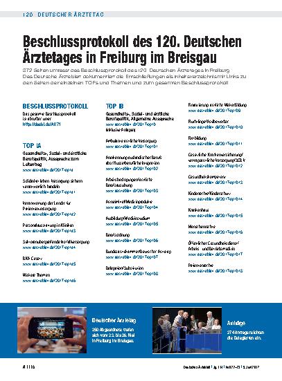 Vorschauseite 1: Beschlussprotokoll des 120. Deutschen Ärztetages in Freiburg im Breisgau
