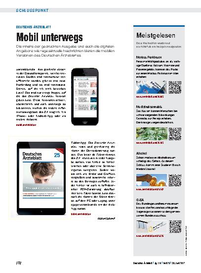 Vorschauseite 1: Deutsches Ärzteblatt: Mobil unterwegs