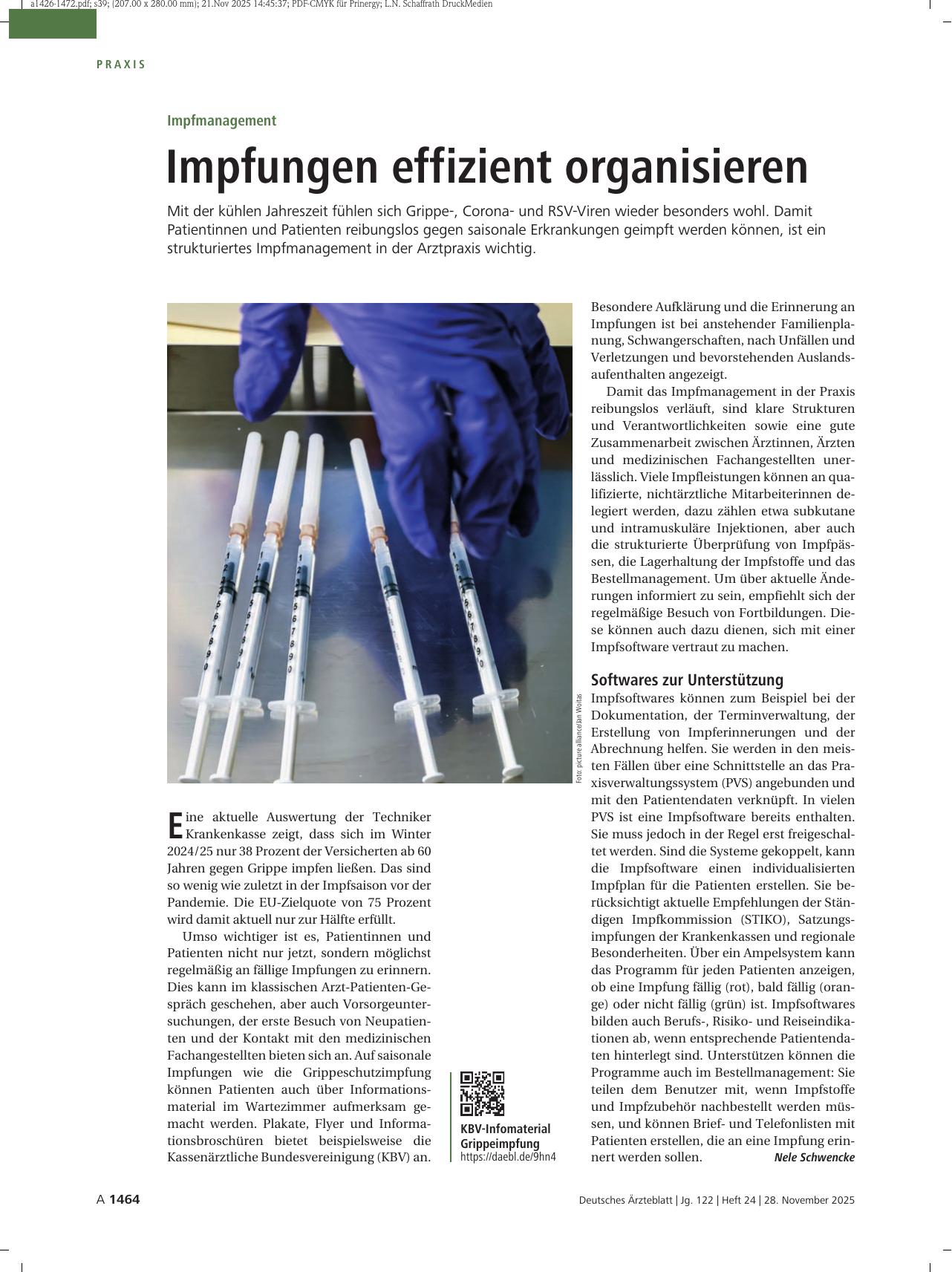 Vorschauseite 1: Impfmanagement: Impfungen effizient organisieren