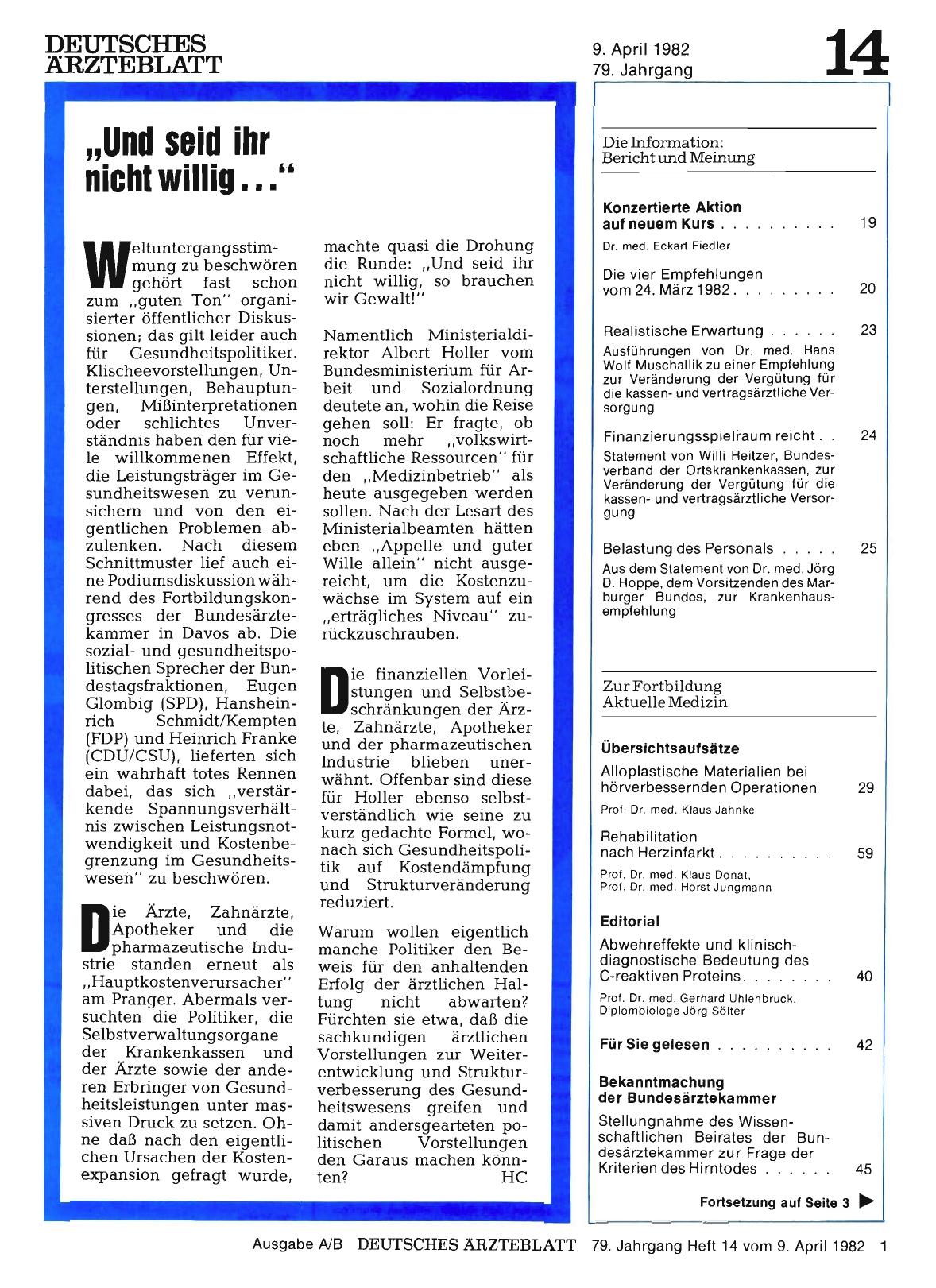 Vorschauseite 1: „Und seid ihr nicht willig. .. „