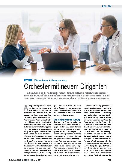 Vorschauseite 1: Führung junger Ärztinnen und Ärzte: Orchester mit neuem Dirigenten