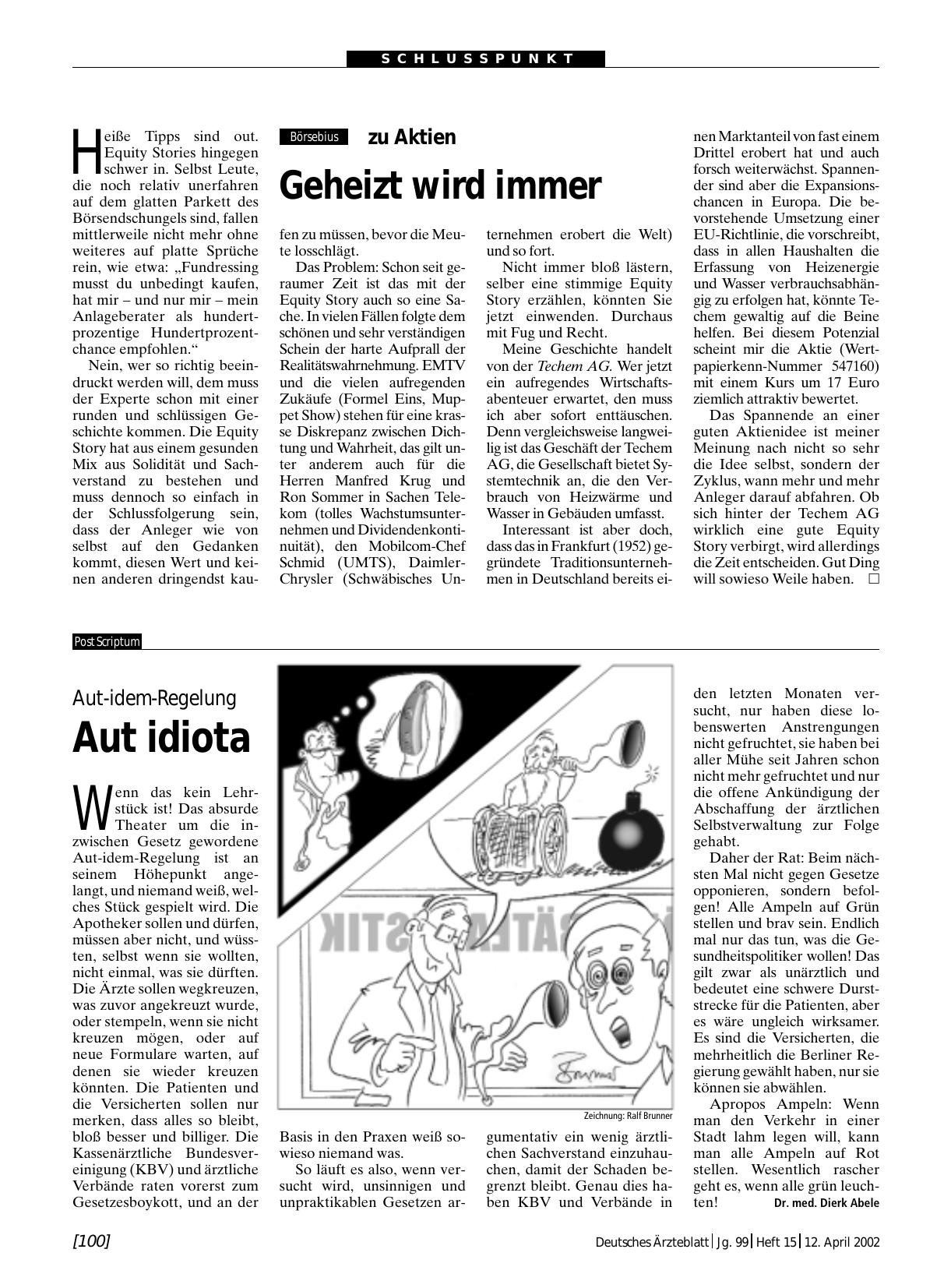 Vorschauseite 1: zu Aktien: Geheizt wird immer