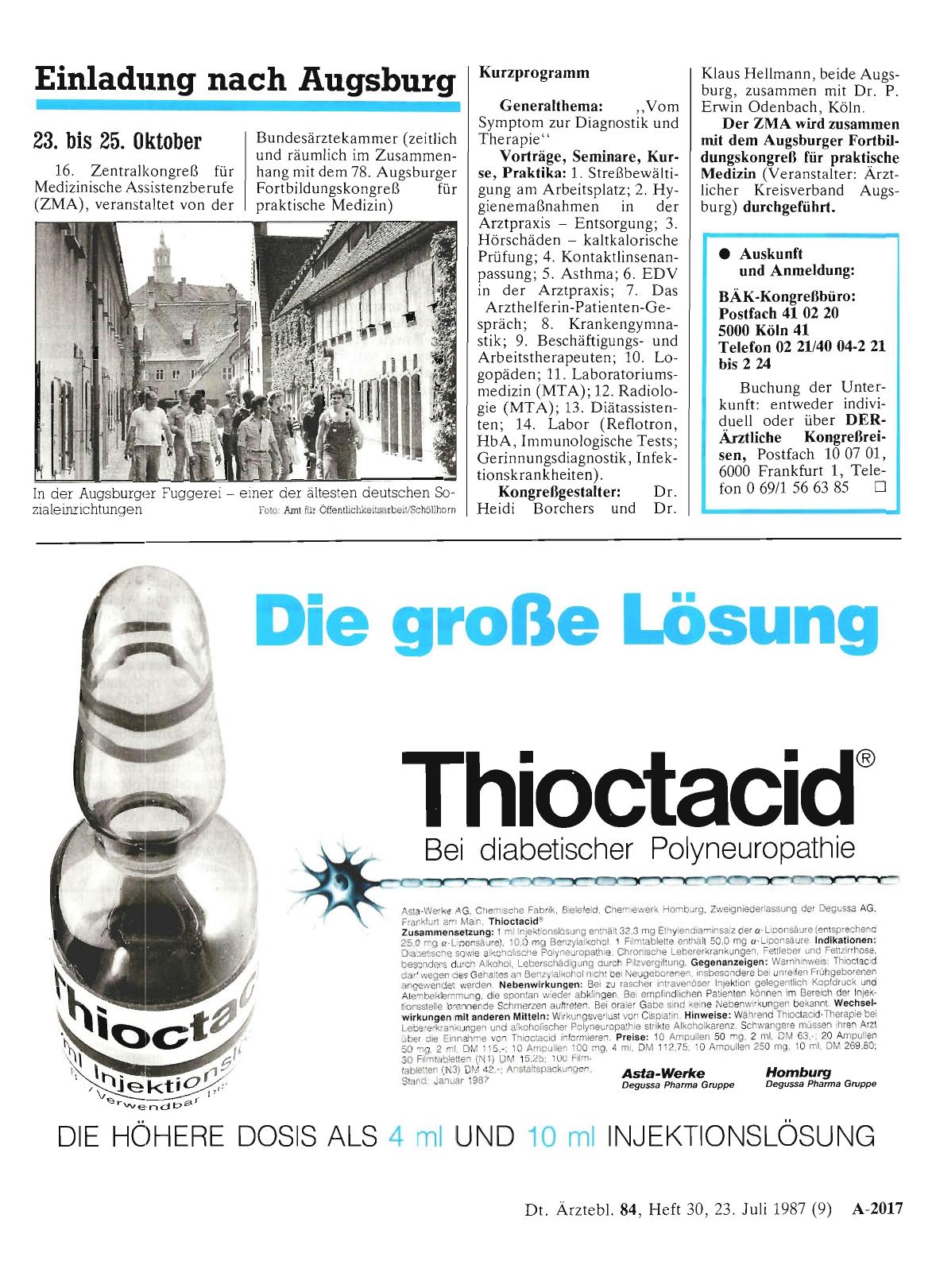 Vorschauseite 1: Einladung nach Augsburg