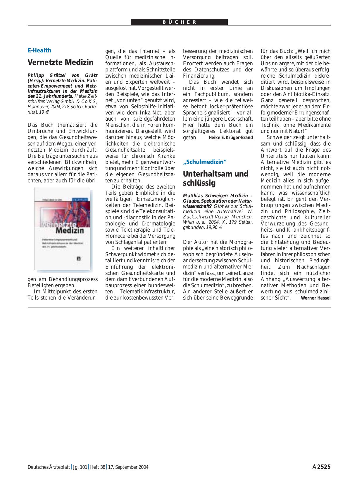 Vorschauseite 1: Vernetzte Medizin. Patienten-Empowerment und Netzinfrastrukturen in der Medizin des 21. Jahrhunderts