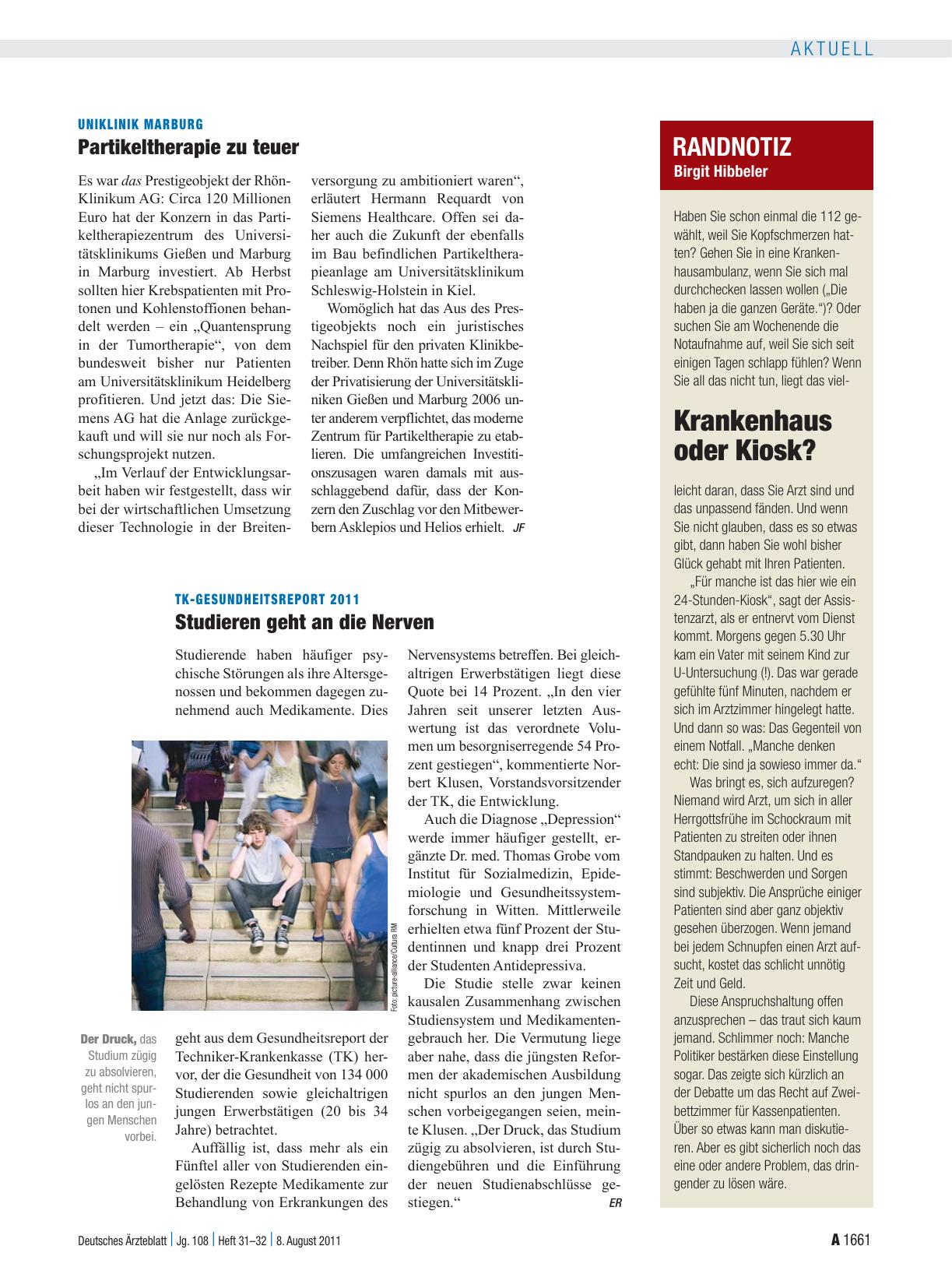 Vorschauseite 1: Randnotiz: Krankenhaus oder Kiosk?