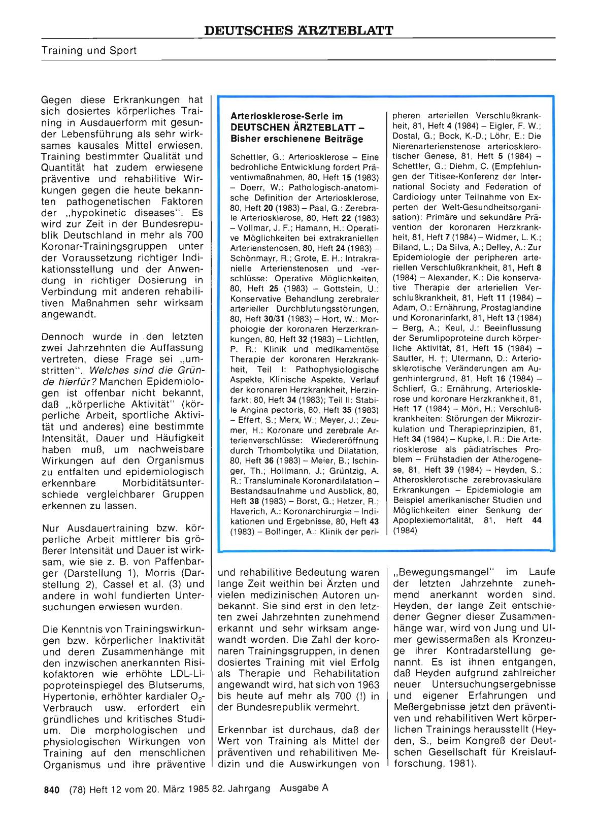 Vorschauseite 1: Arteriosklerose-Serie im DEUTSCHEN ÄRZTEBLATT - Bisher erschienene Beiträge