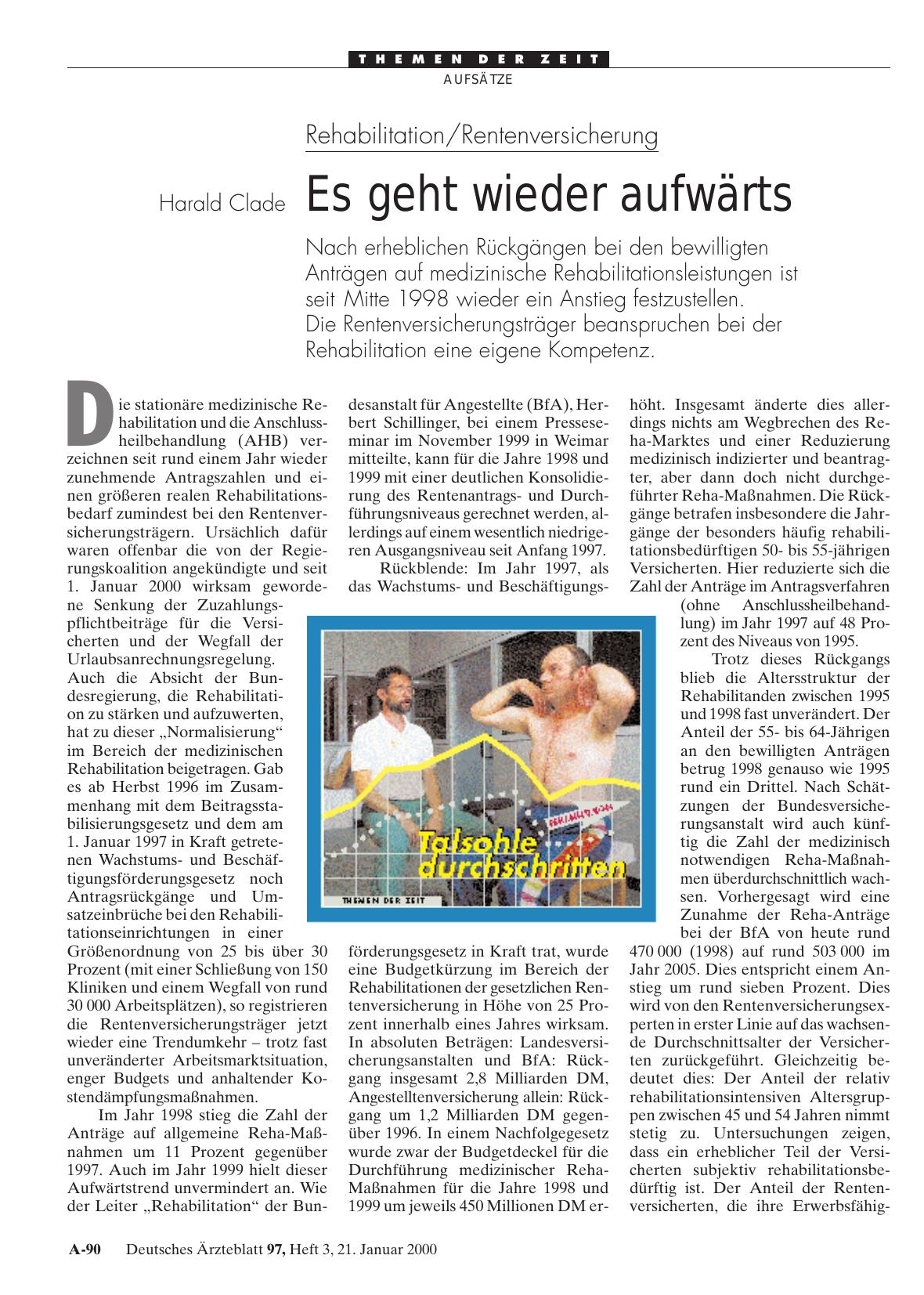 Vorschauseite 1: Rehabilitation/Rentenversicherung: Es geht wieder aufwärts