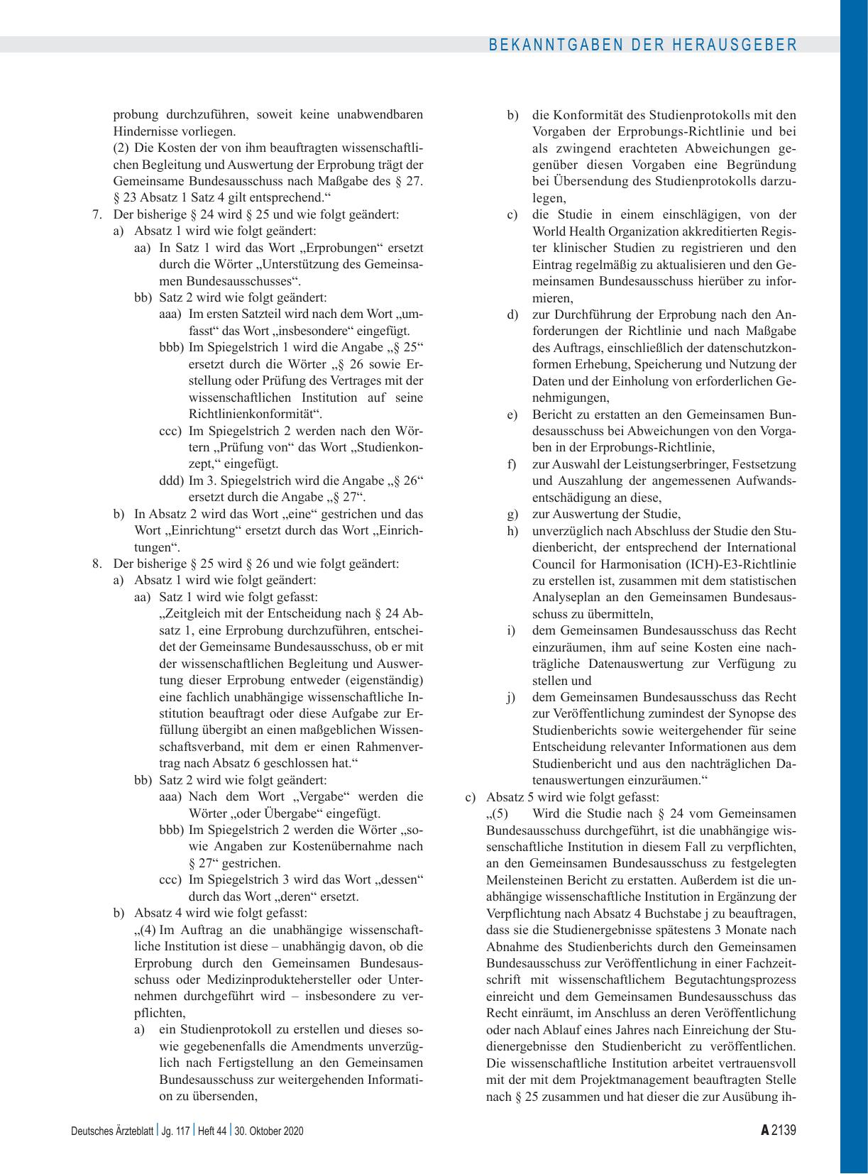 Vorschauseite 3: Beschluss des Gemeinsamen Bundesausschusses über eine Änderung der Verfahrensordnung (VerfO): Verfahren zur Erprobung von Untersuchungsund Behandlungsmethoden, Umsetzung der Änder…
