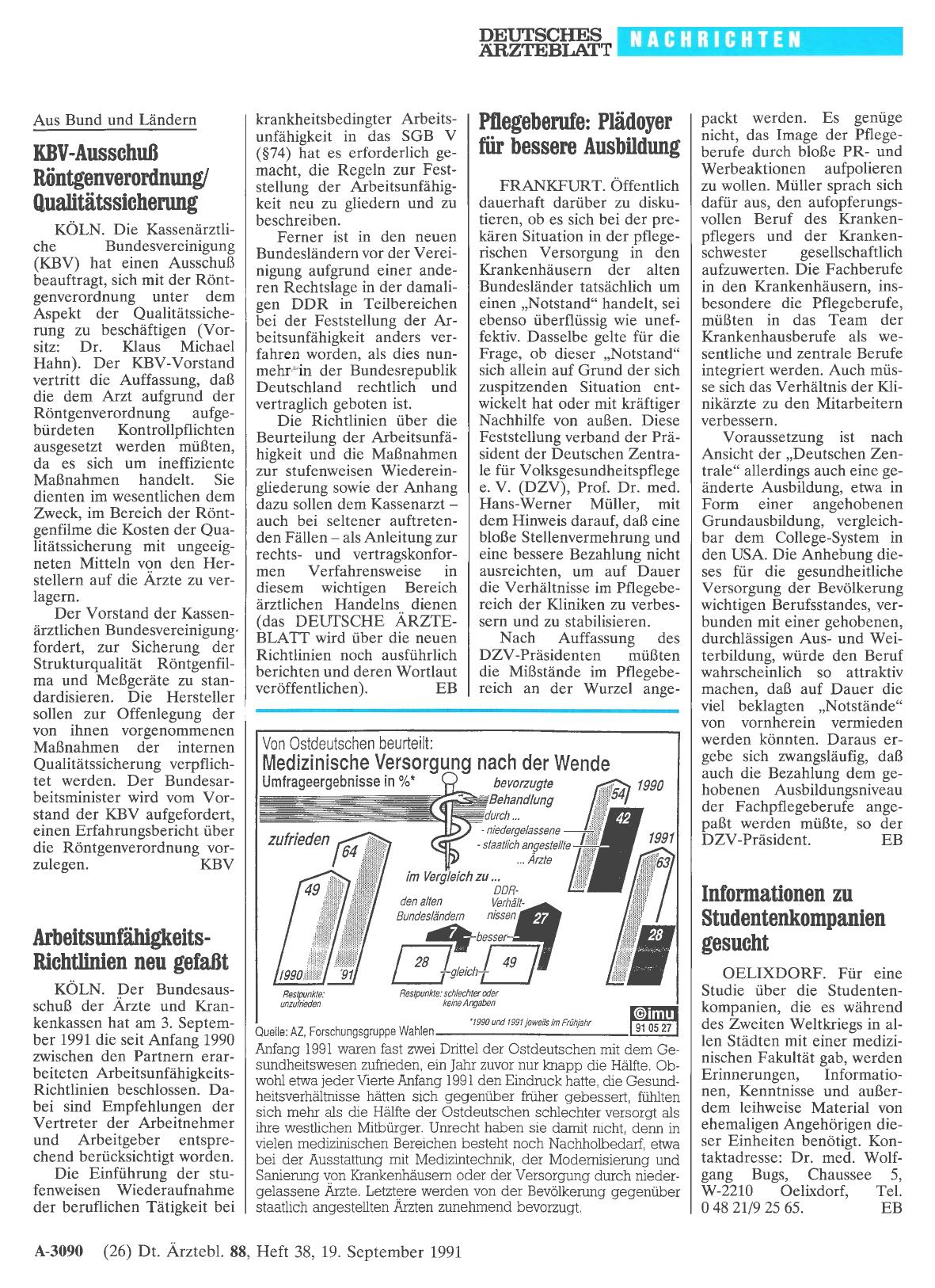 Vorschauseite 1: KBV-Ausschuß Röntgenverordnung/Qualitätssicherung