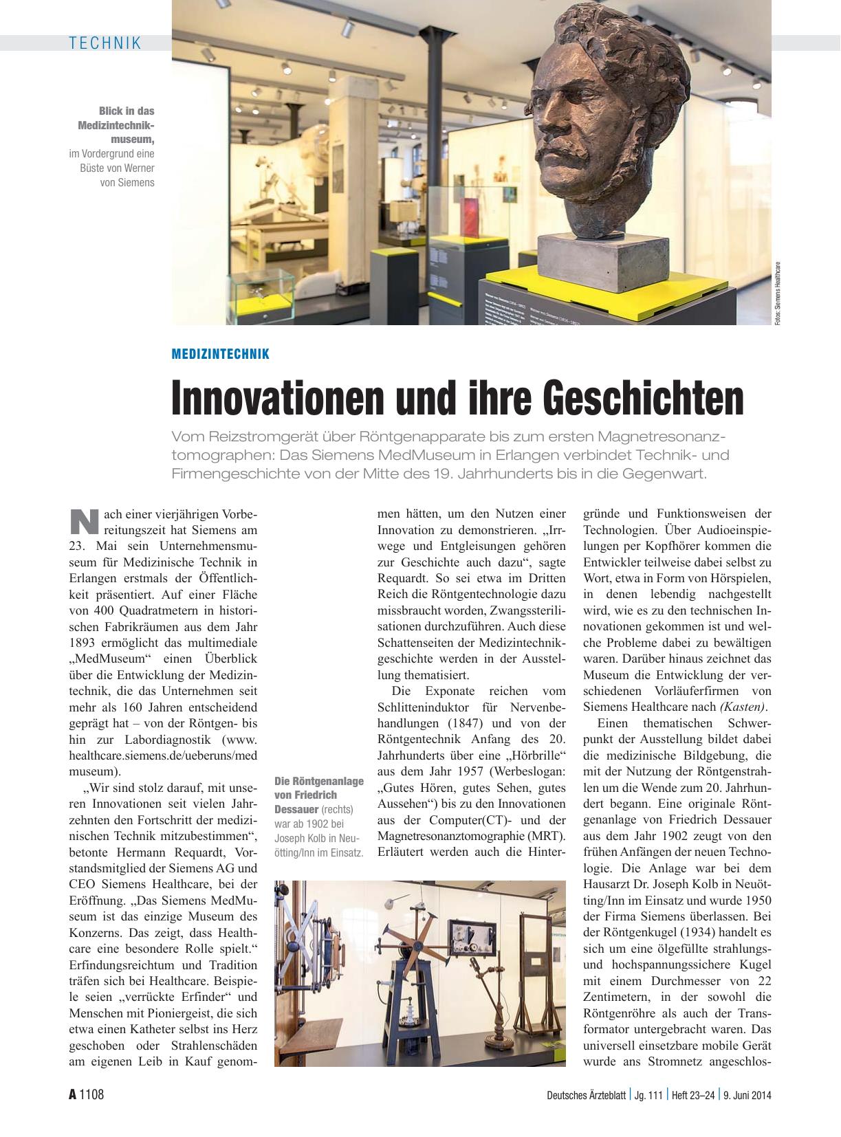 Vorschauseite 1: Medizintechnik: Innovationen und ihre Geschichten