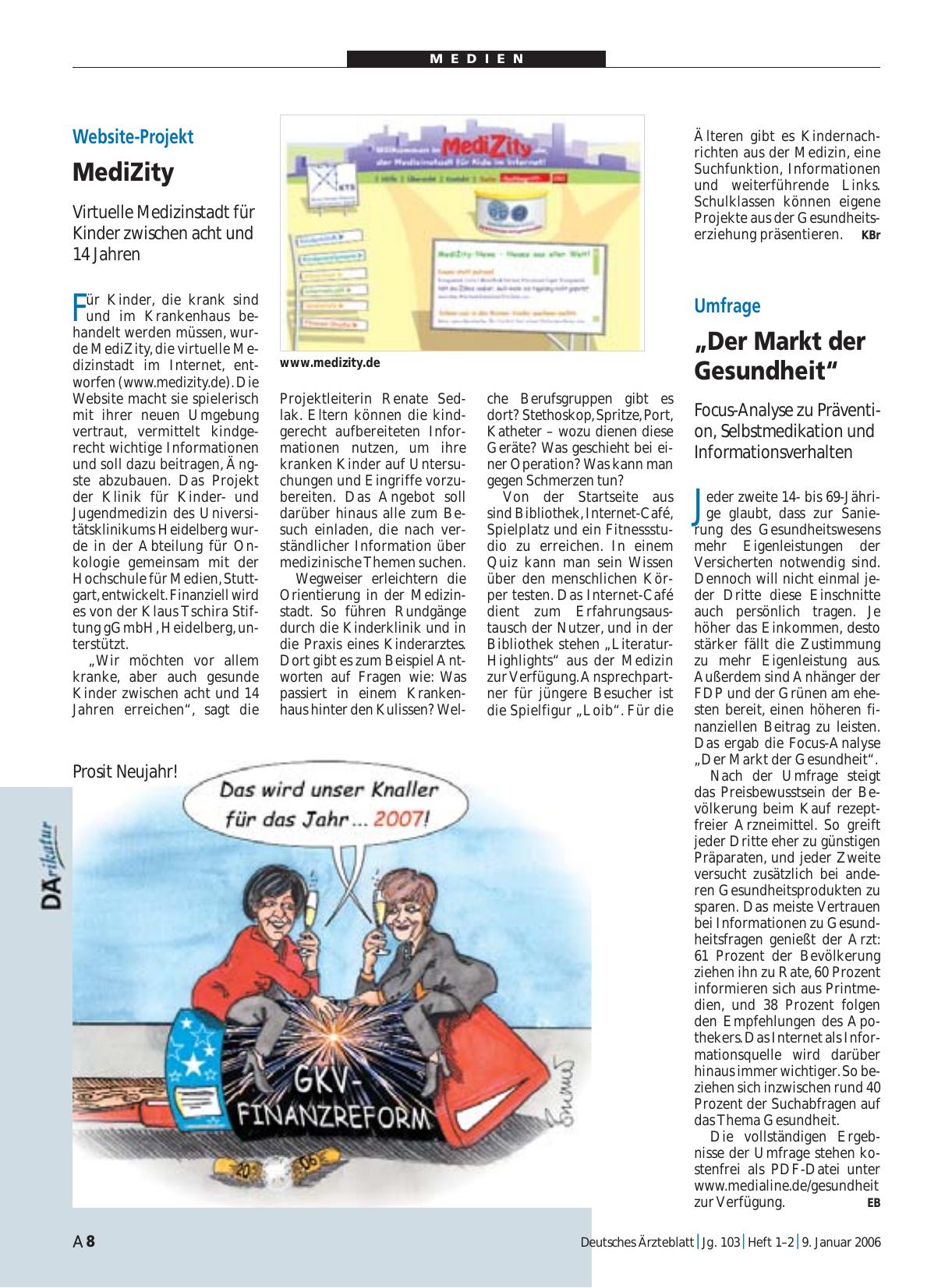 Vorschauseite 1: Umfrage: „Der Markt der Gesundheit“