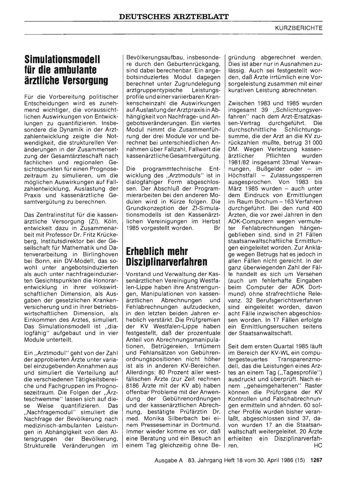 Vorschauseite 1: Simulationsmodell für die ambulante ärztliche Versorgung