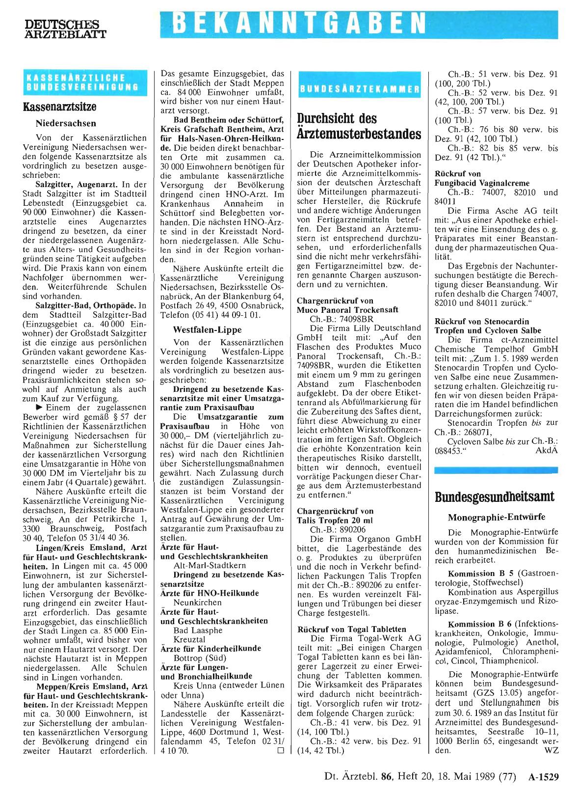 Vorschauseite 1: Kassenarztsitze