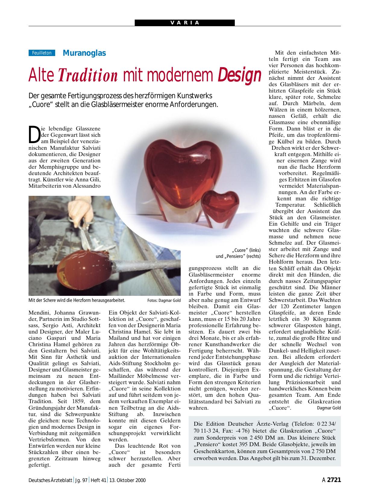 Vorschauseite 1: Muranoglas: Alte Tradition mit modernem Design