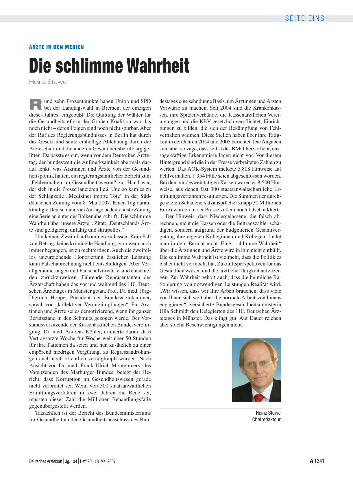 Vorschauseite 1: Ärzte in den Medien: Die schlimme Wahrheit