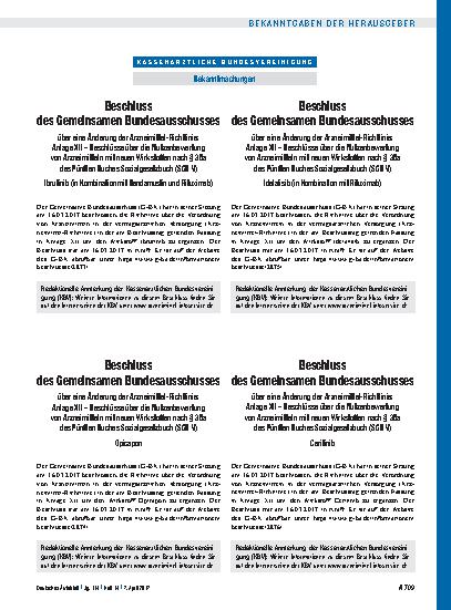 Vorschauseite 1: Beschluss des Gemeinsamen Bundesausschusses über eine Änderung der Arzneimittel-Richtlinie: Anlage XII – Ibrutinib (in Kombination mit Bendamustin und Rituximab)