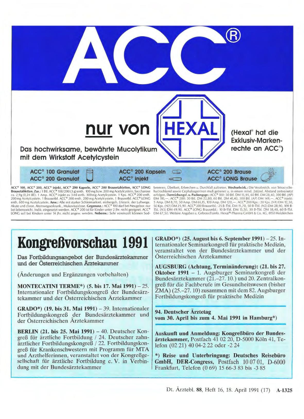 Vorschauseite 1: Kongreßvorschau 1991