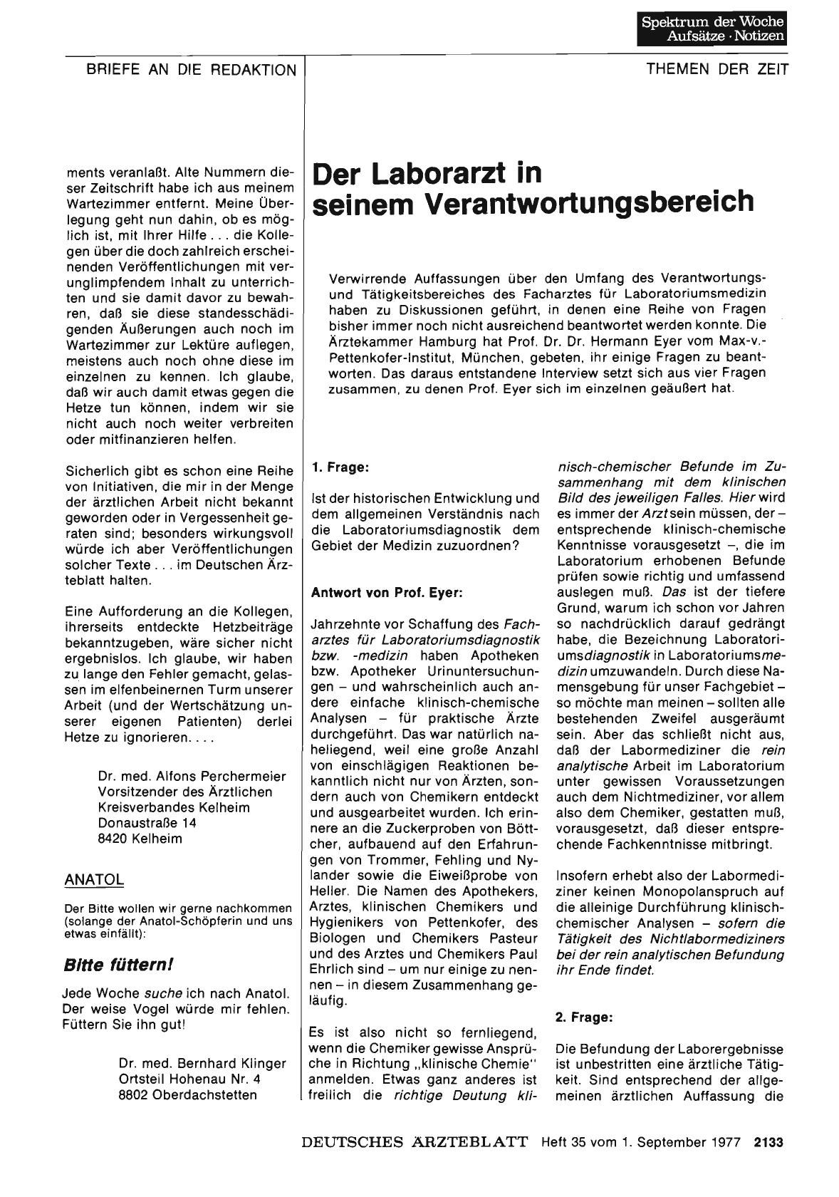 Vorschauseite 1: Der Laborarzt in seinem Verantwortungsbereich