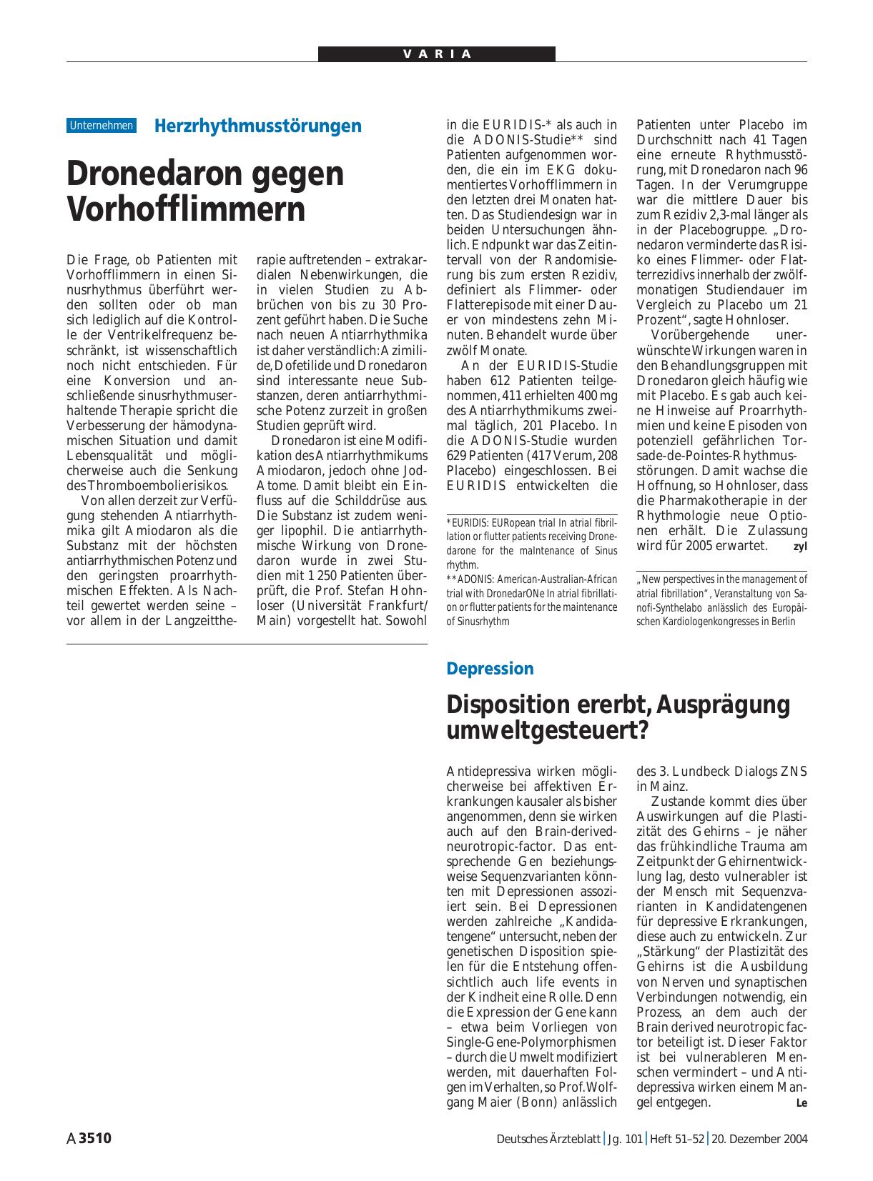 Vorschauseite 1: Depression: Disposition ererbt, Ausprägung umweltgesteuert?