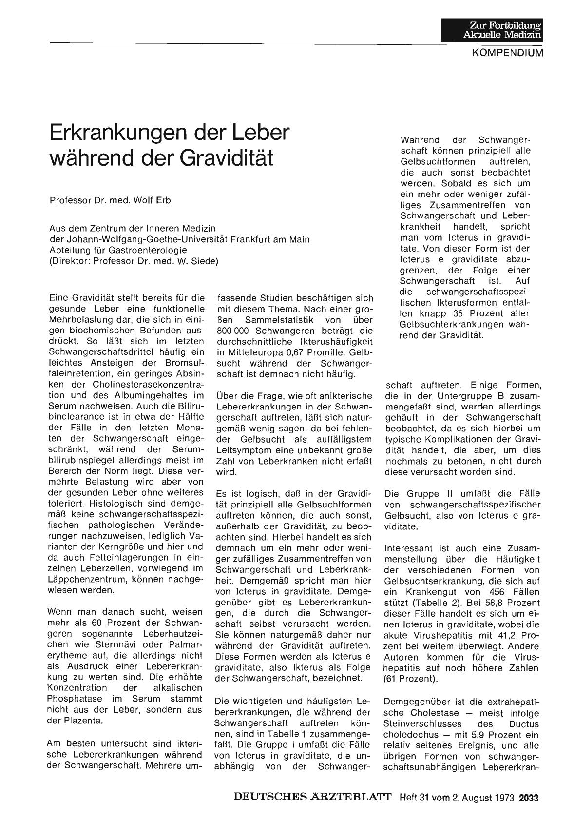 Vorschauseite 1: Erkrankungen der Leber während der Gravidität