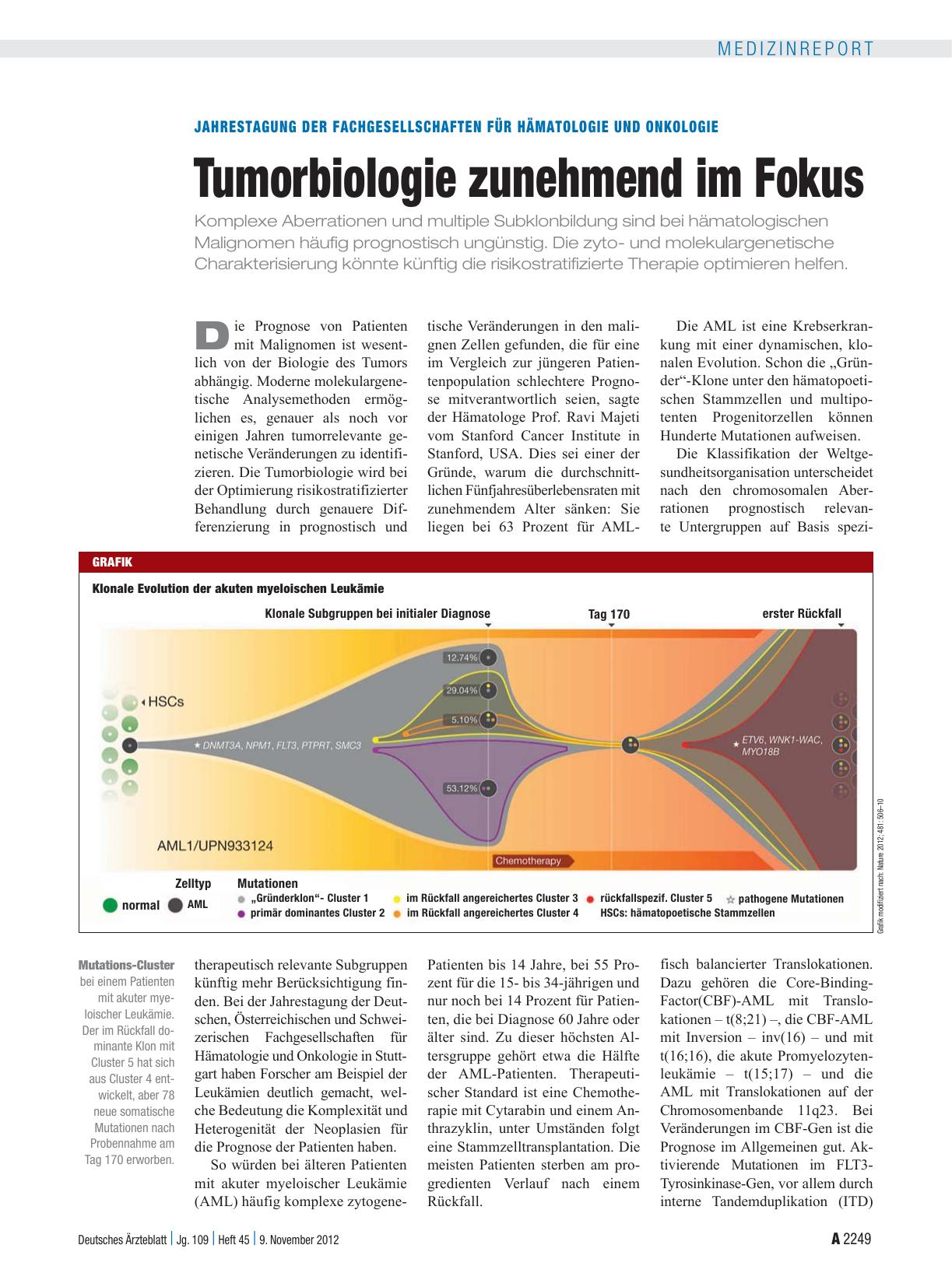 Vorschauseite 1: Jahrestagung der Fachgesellschaften für Hämatologie und Onkologie: Tumorbiologie zunehmend im Fokus
