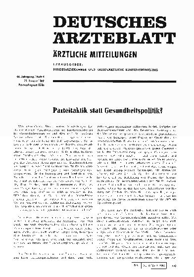 Vorschauseite 1: Parteitaktik statt Gesundheitspolitik?