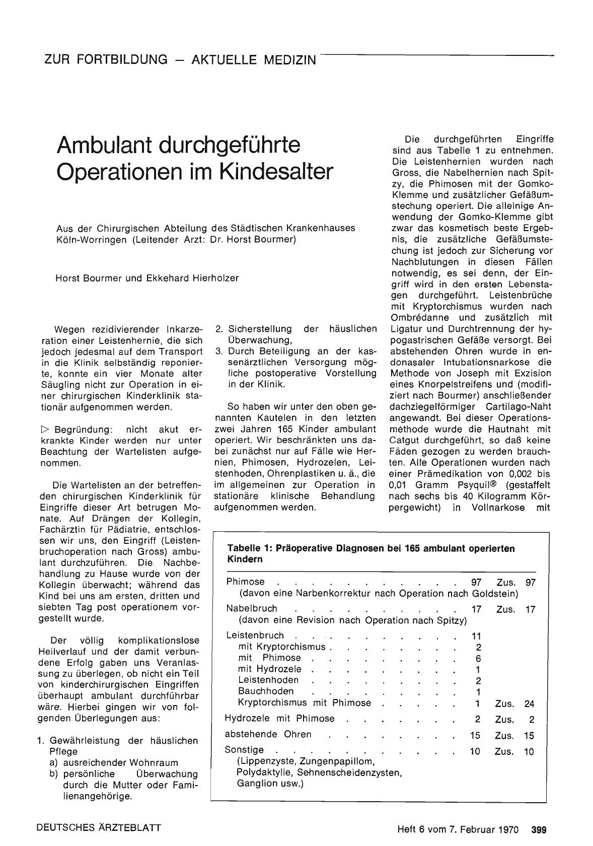 Vorschauseite 1: Ambulant durchgeführte Operationen im Kindesalter