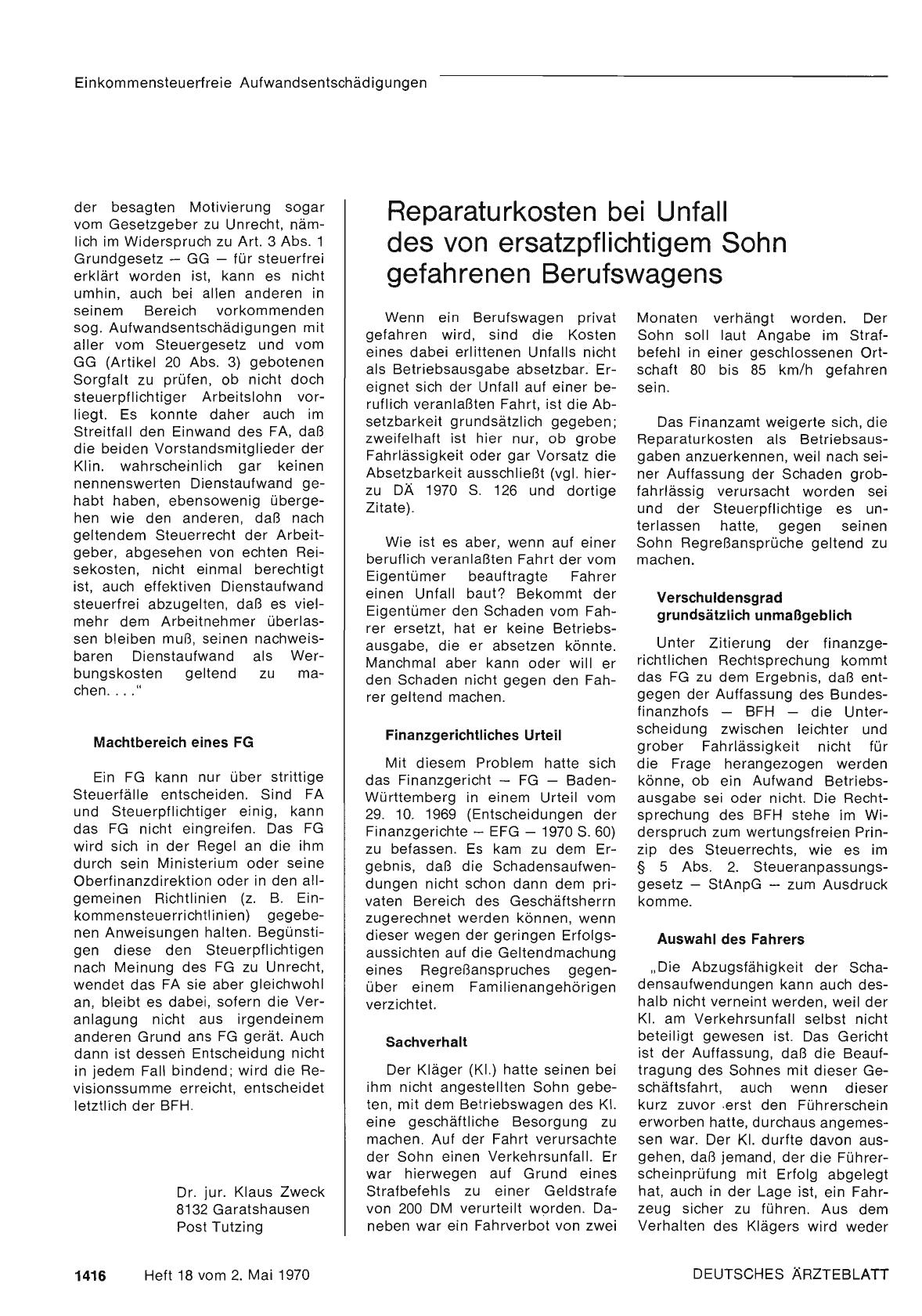 Vorschauseite 1: Reparaturkosten bei Unfall des von ersatzpflichtigem Sohn gefahrenen Berufswagens