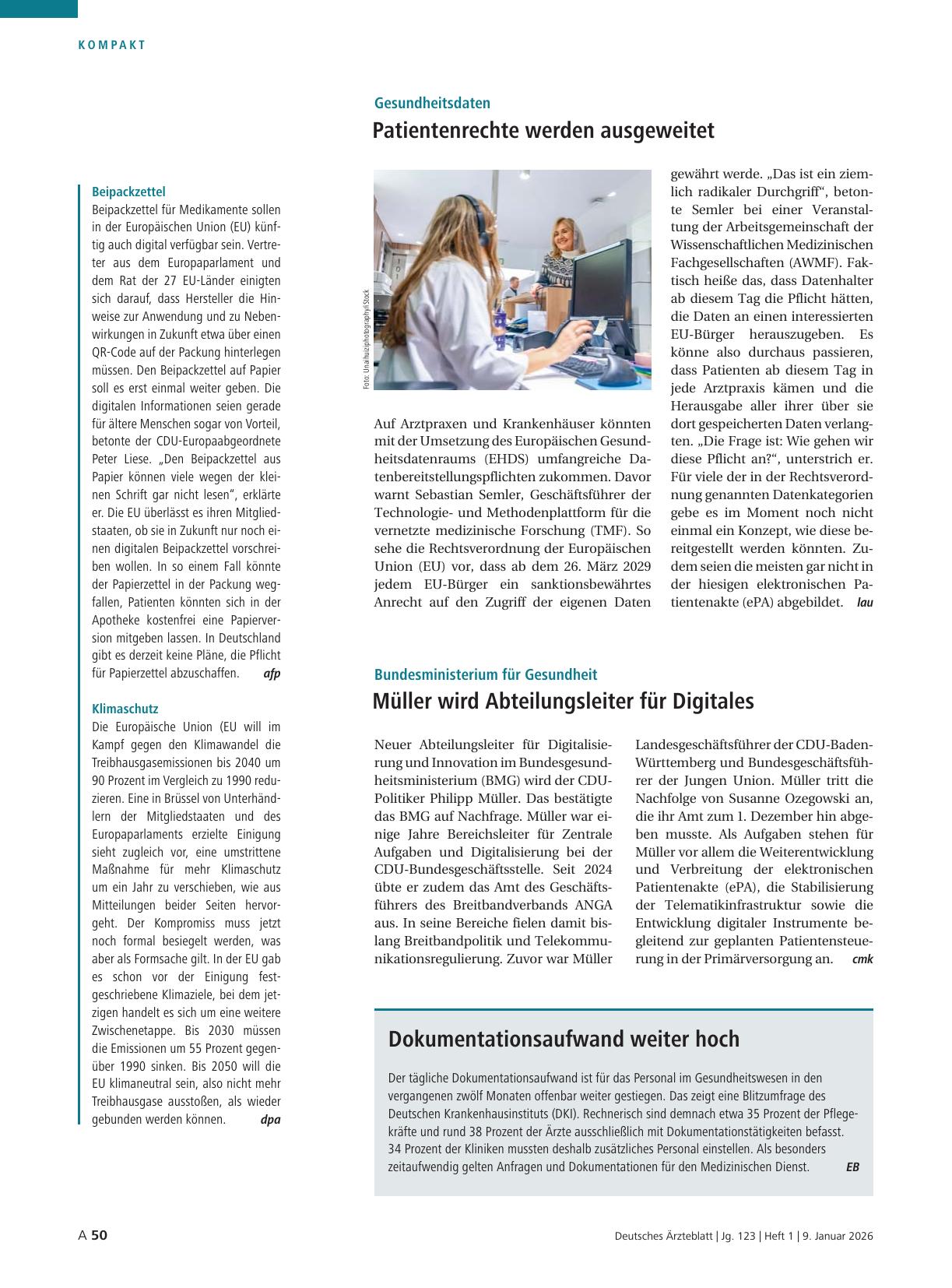 Vorschauseite 1: Dokumentationsaufwand weiter hoch