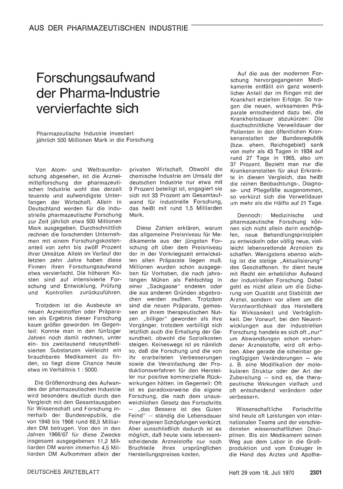Vorschauseite 1: Forschungsaufwand der Pharma-Industrie vervierfachte sich