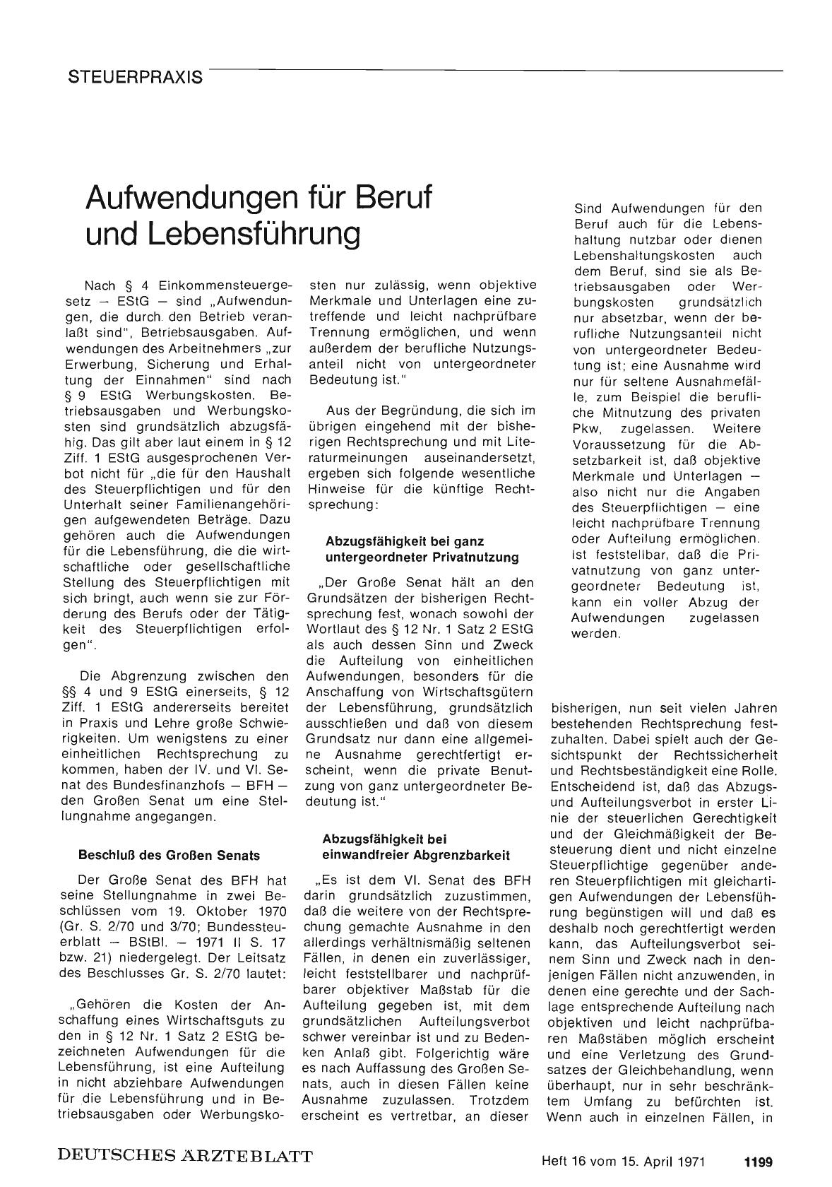 Vorschauseite 1: Aufwendungen für Beruf und Lebensführung