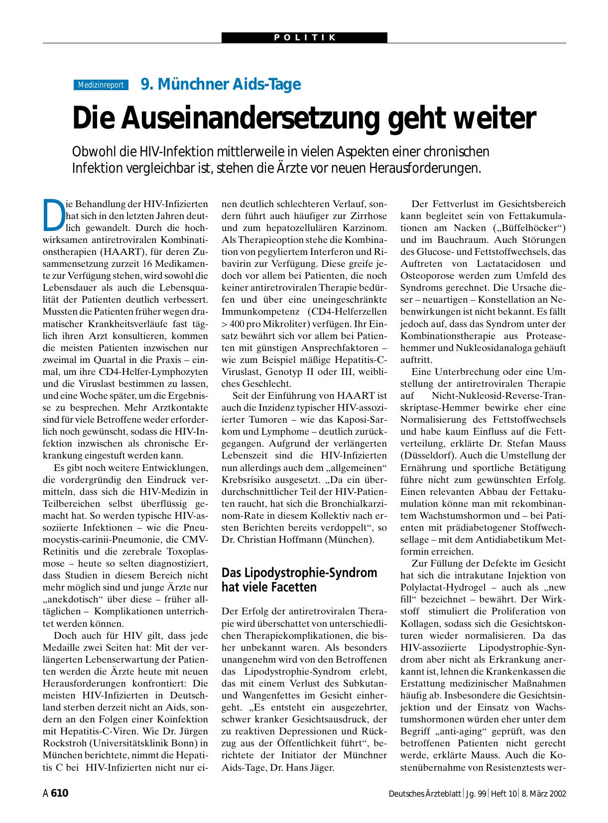 Vorschauseite 1: 9. Münchner Aids-Tage: Die Auseinandersetzung geht weiter