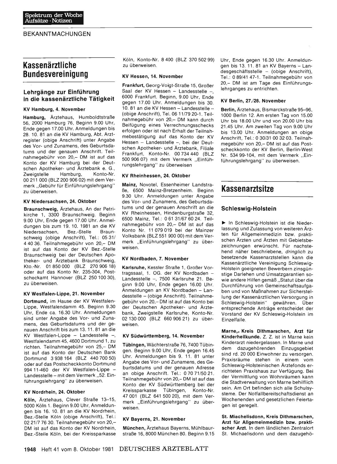 Vorschauseite 1: Kassenarztsitze