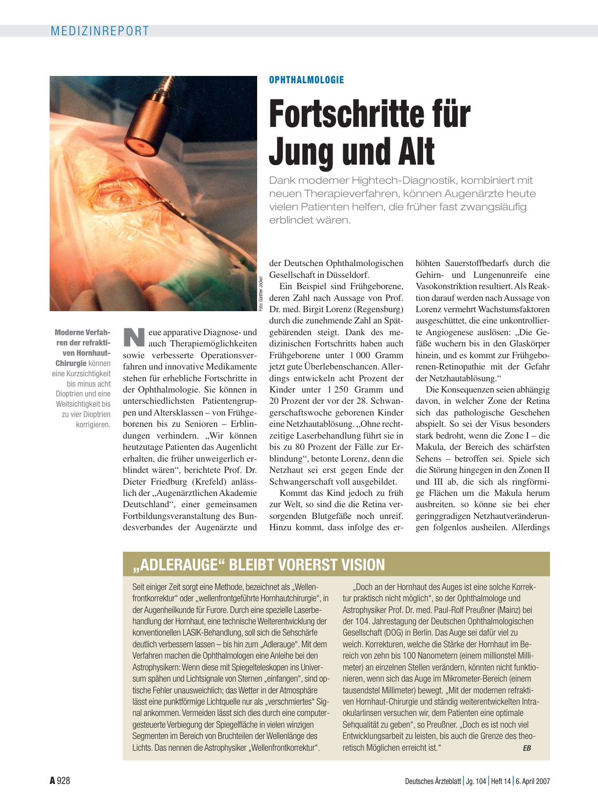 Vorschauseite 1: „Adlerauge“ bleibt vorerst vision