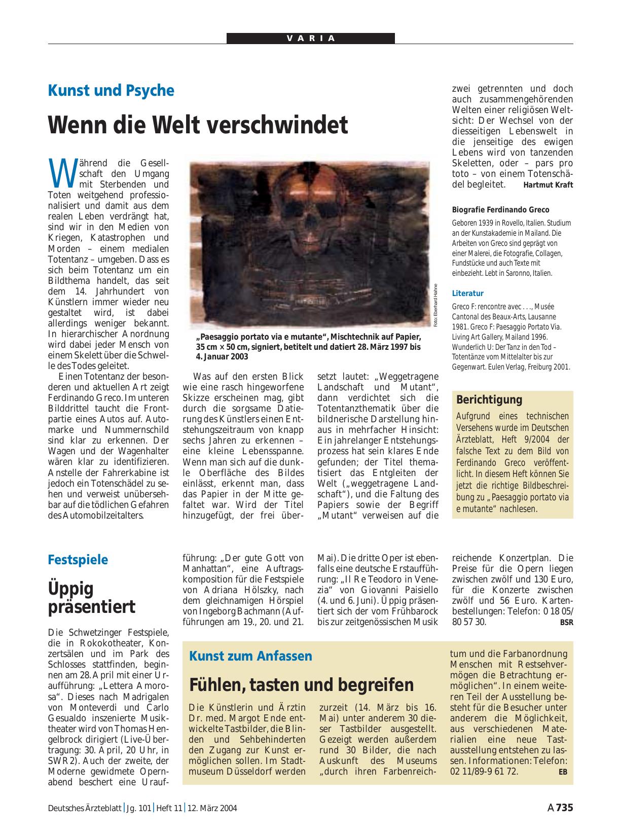 Vorschauseite 1: Festspiele: Üppig präsentiert