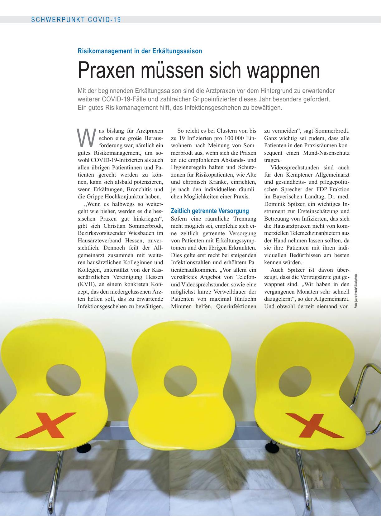 Vorschauseite 1: Risikomanagement in der Erkältungssaison: Praxen müssen sich wappnen