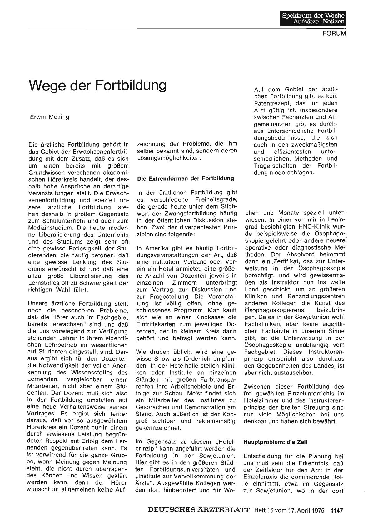 Vorschauseite 1: Wege der Fortbildung