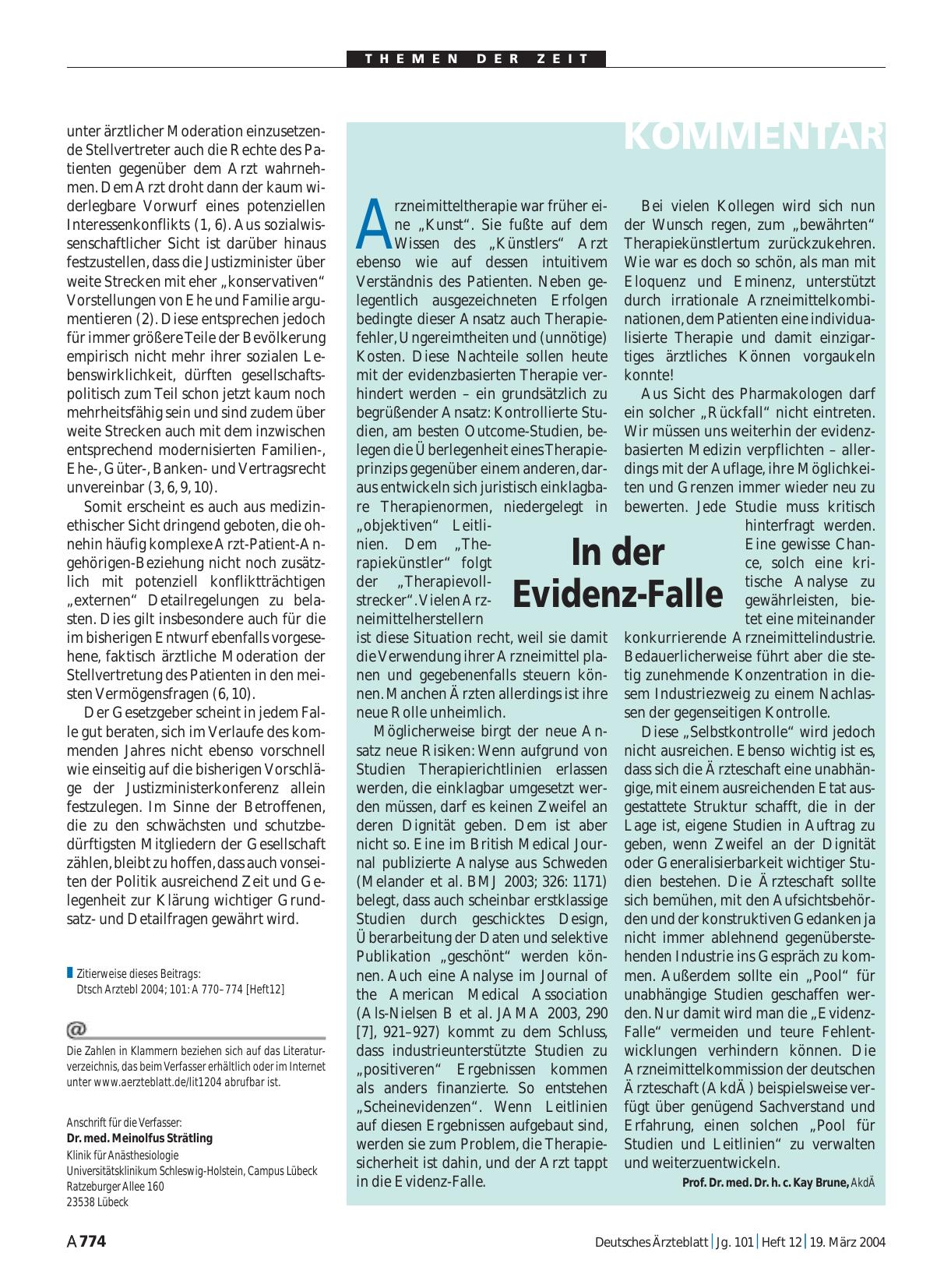 Vorschauseite 1: In der Evidenz-Falle