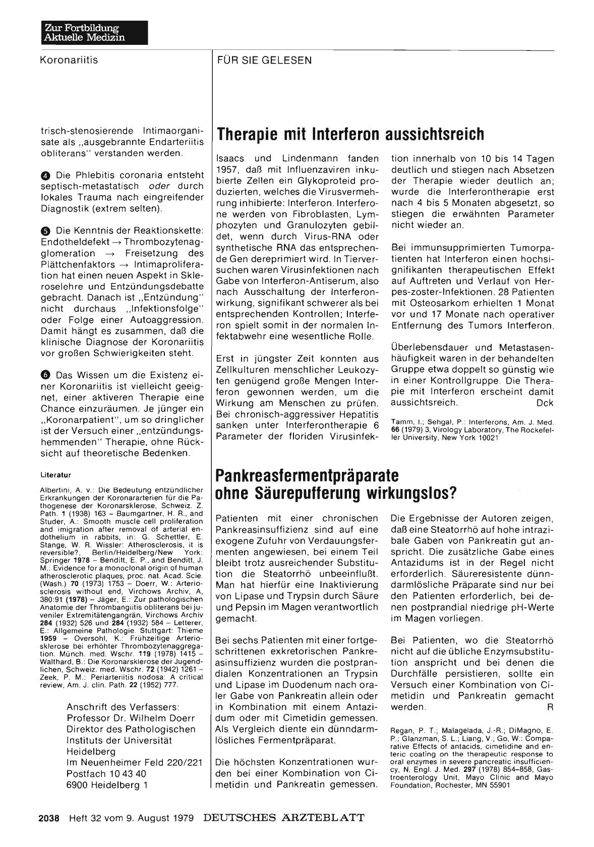 Vorschauseite 1: Therapie mit Interferon aussichtsreich