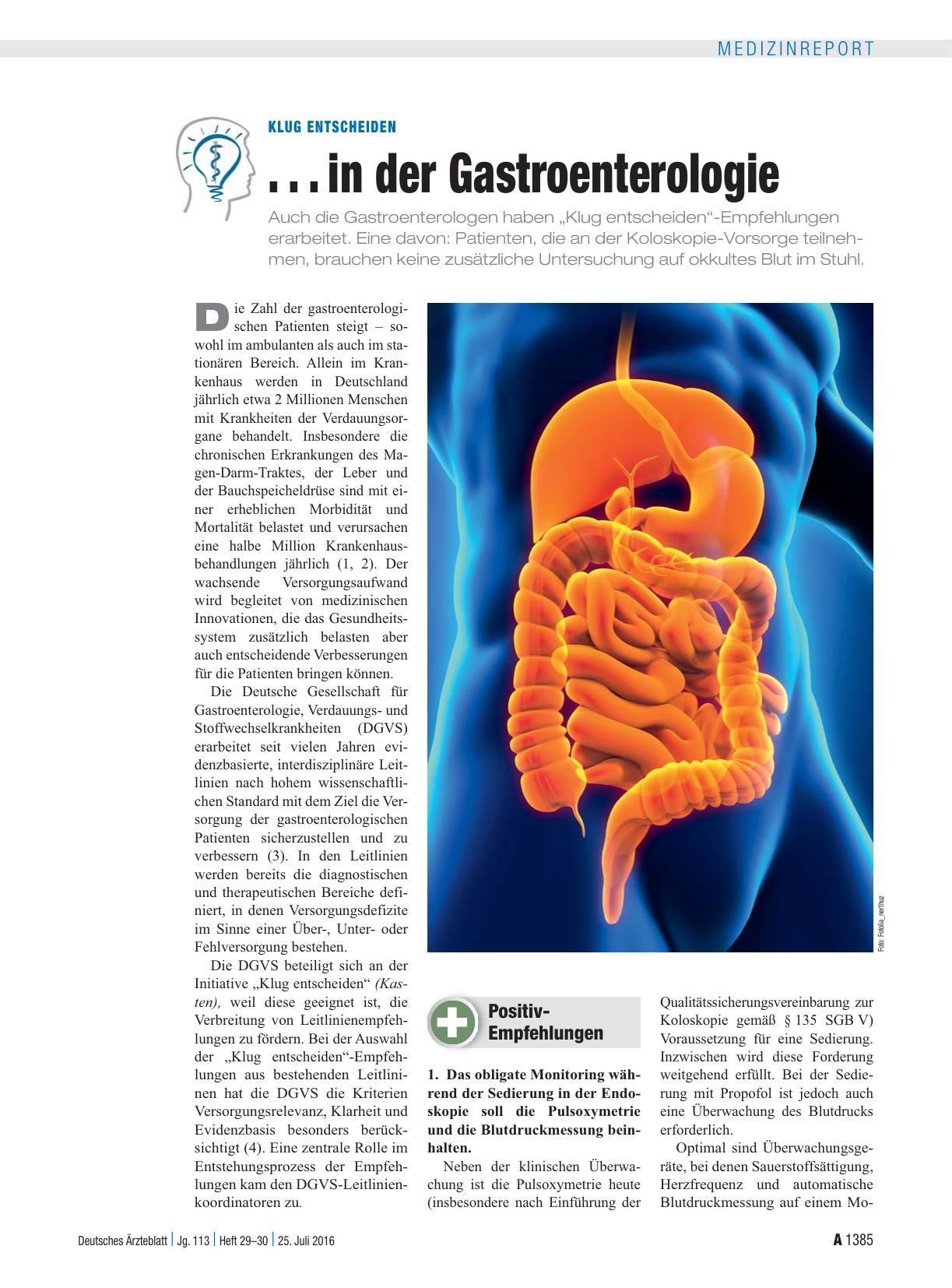 Vorschauseite 1: Klug entscheiden: . . . in der Gastroenterologie