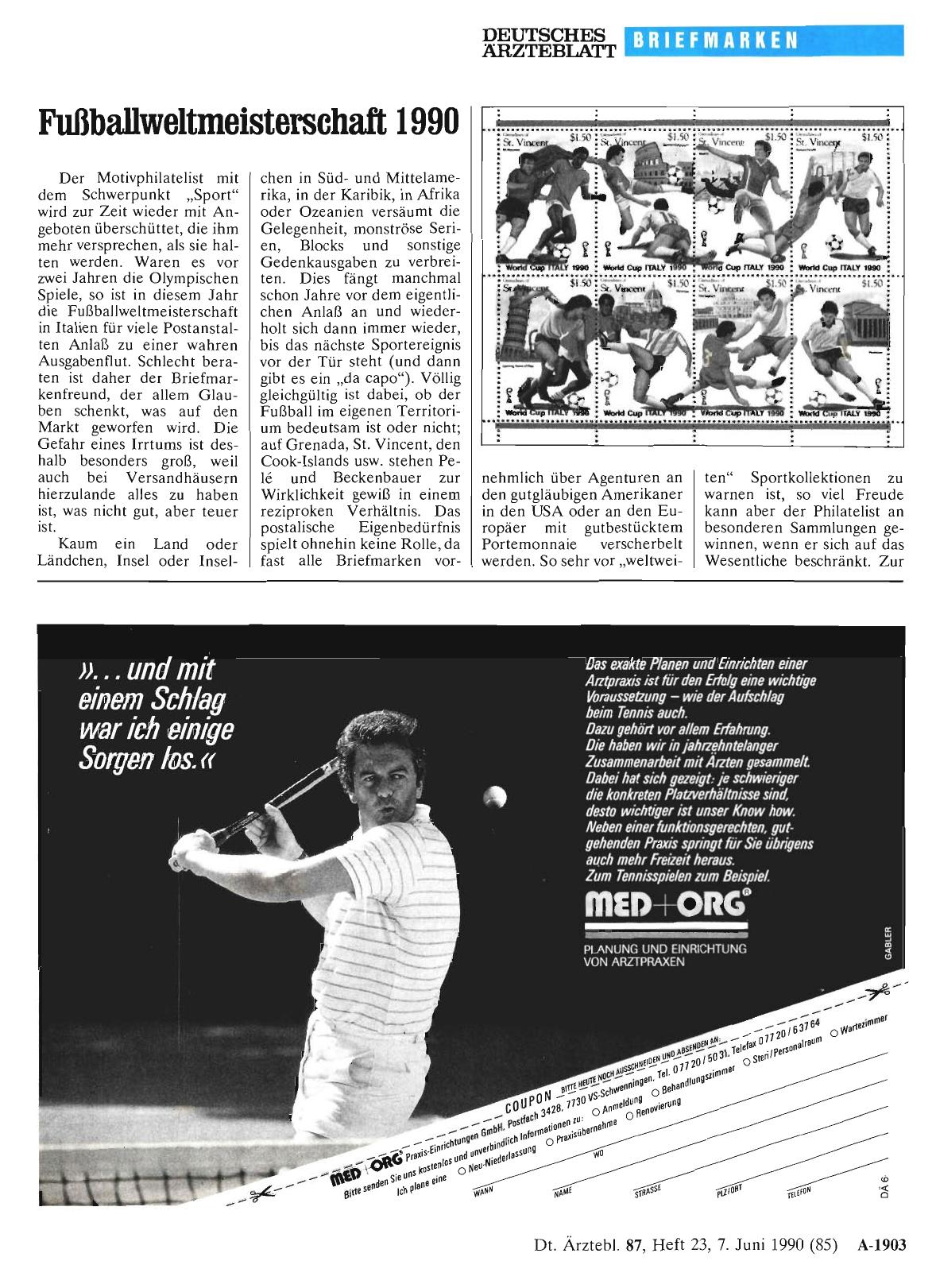 Vorschauseite 1: Fußballweltmeisterschaft 1990