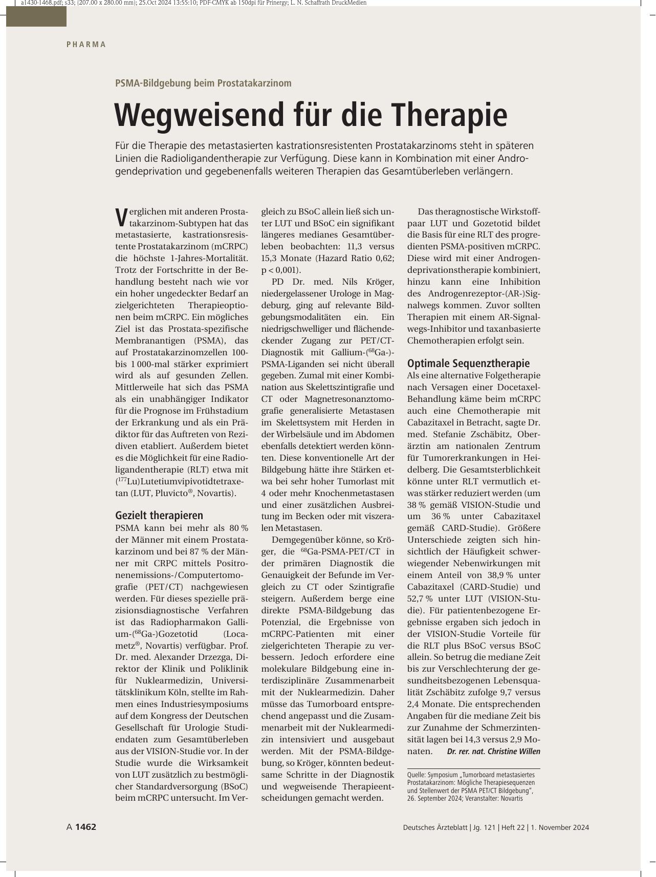 Vorschauseite 1: PSMA-Bildgebung beim Prostatakarzinom: Wegweisend für die Therapie