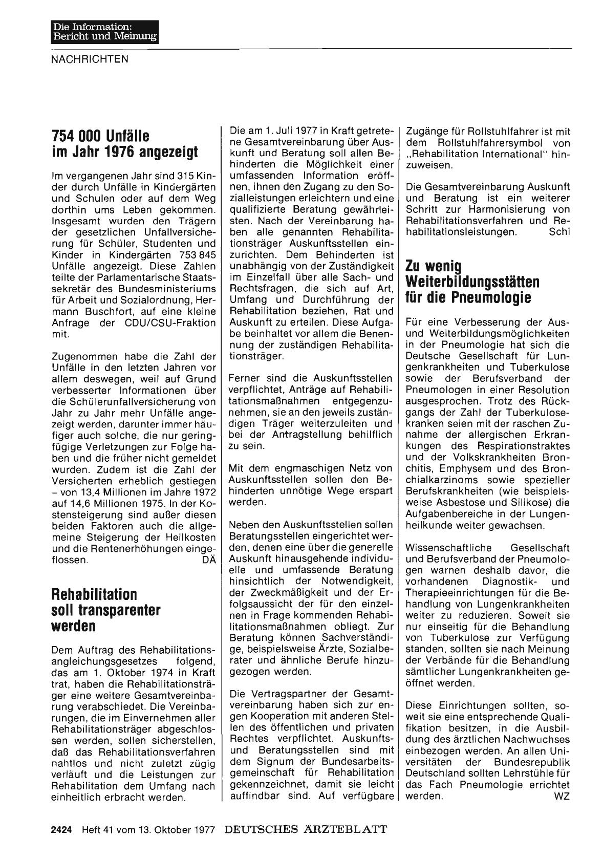 Vorschauseite 1: Rehabilitation soll transparenter werden