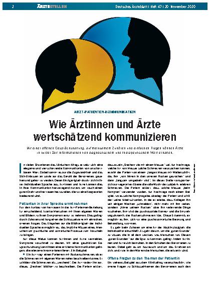 Vorschauseite 1: Arzt-Patienten-Kommunikation: Wie Ärztinnen und Ärzte wertschätzend kommunizieren