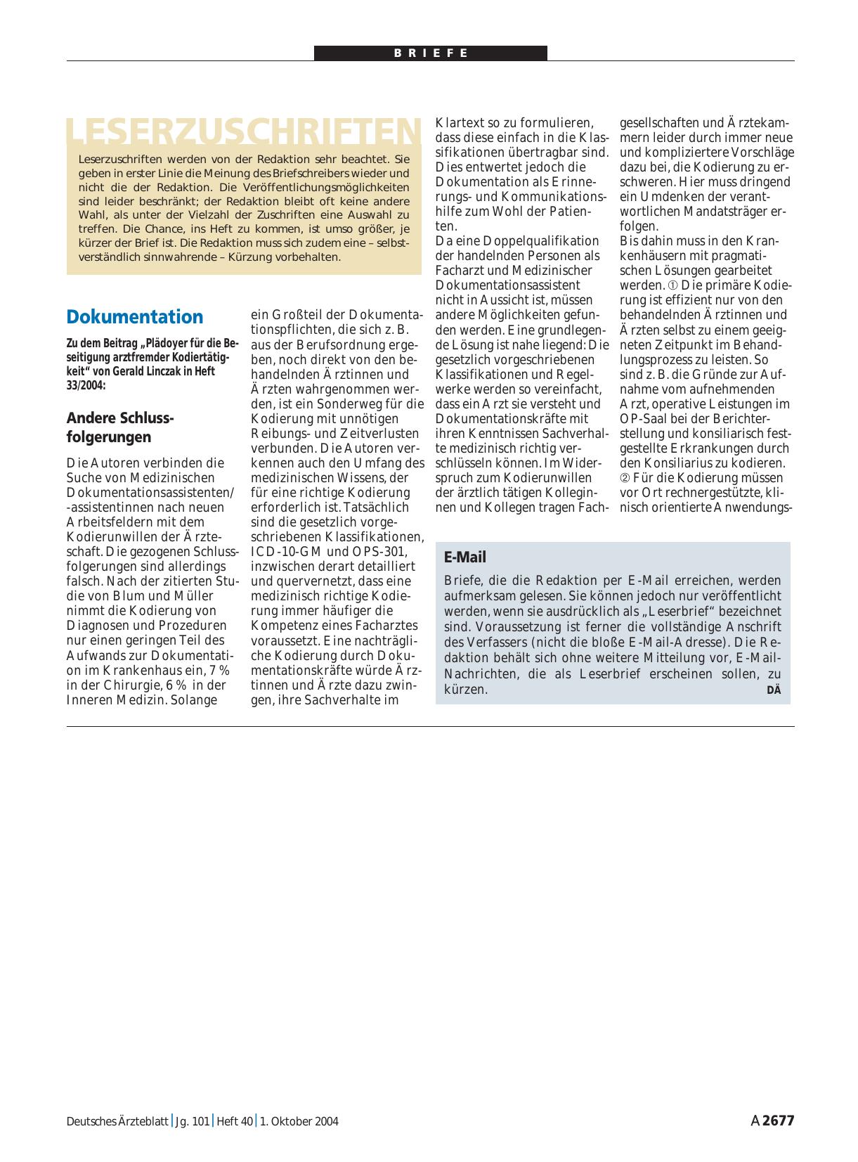Vorschauseite 1: Dokumentation: Andere Schlussfolgerungen