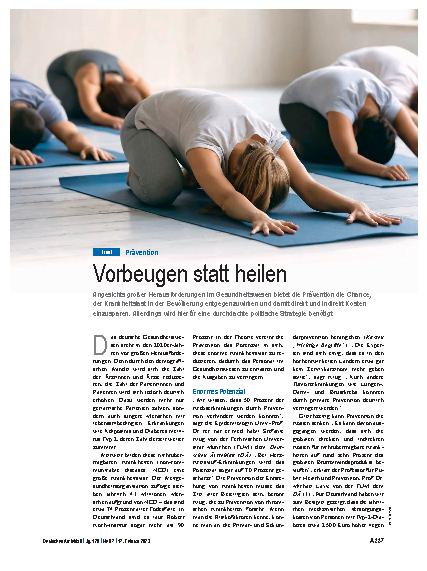 Vorschauseite 1: Prävention: Vorbeugen statt heilen