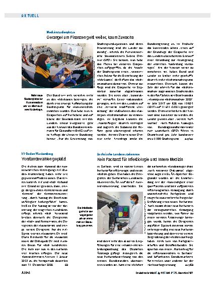 Vorschauseite 1: Medizinstudienplätze: Gerangel um Finanzen geht weiter, kaum Zuwachs