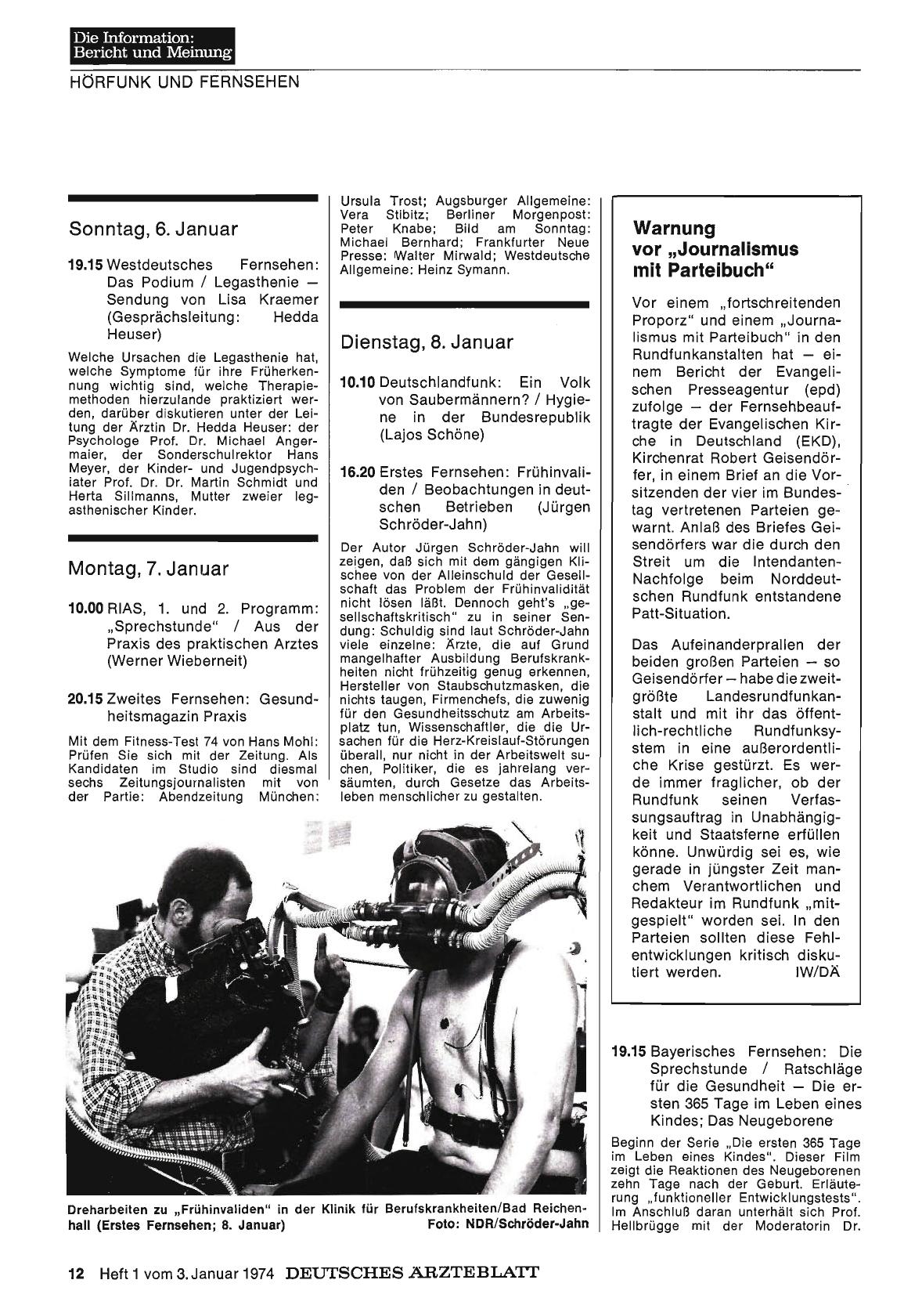 Vorschauseite 1: Hörfunk und Fernsehen