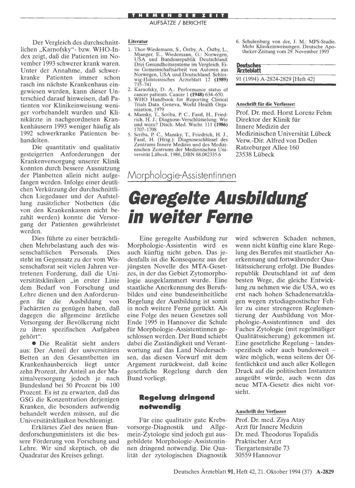 Vorschauseite 1: Morphologie-Assistentinnen: Geregelte Ausbildung in weiter Ferne
