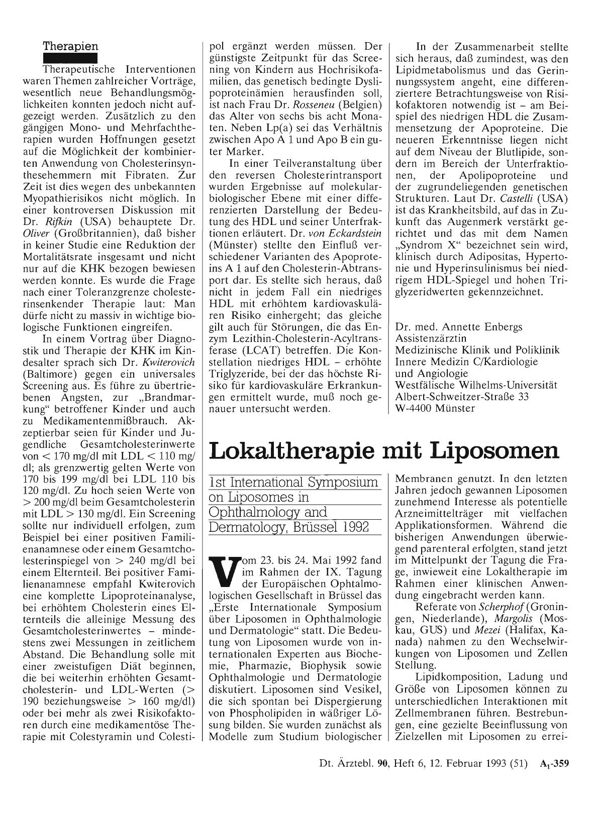 Vorschauseite 1: Lokaltherapie mit Liposomen